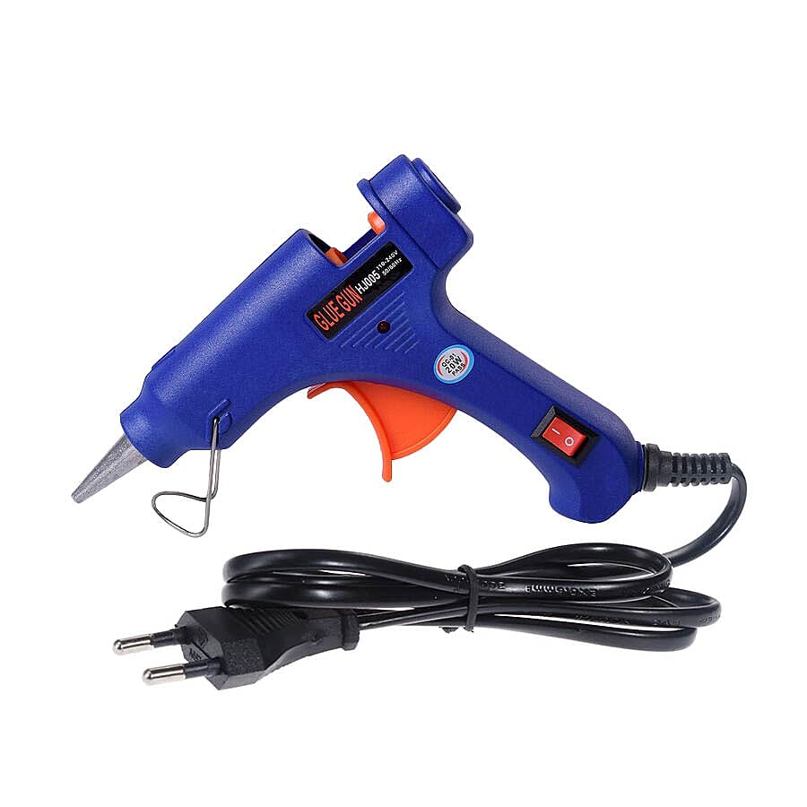 20 Watt Hot Melt Glue Gun Kit with 30pcs Glue Sticks for School DIY Art & Craft Projects and Home Quick Repairs (Size 13x11x3cm) - Blue