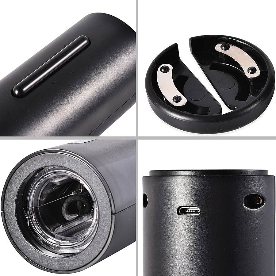 USB Rechargeable Automatic Electric Wine Opener (Size 25x4.8cm) - Black
