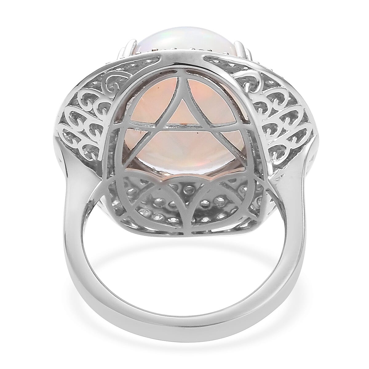 RHAPSODY 950 Platinum AAAA Ethiopian Welo Opal and Diamond Ring 10.50 Ct, Platinum wt 12.00 Gms