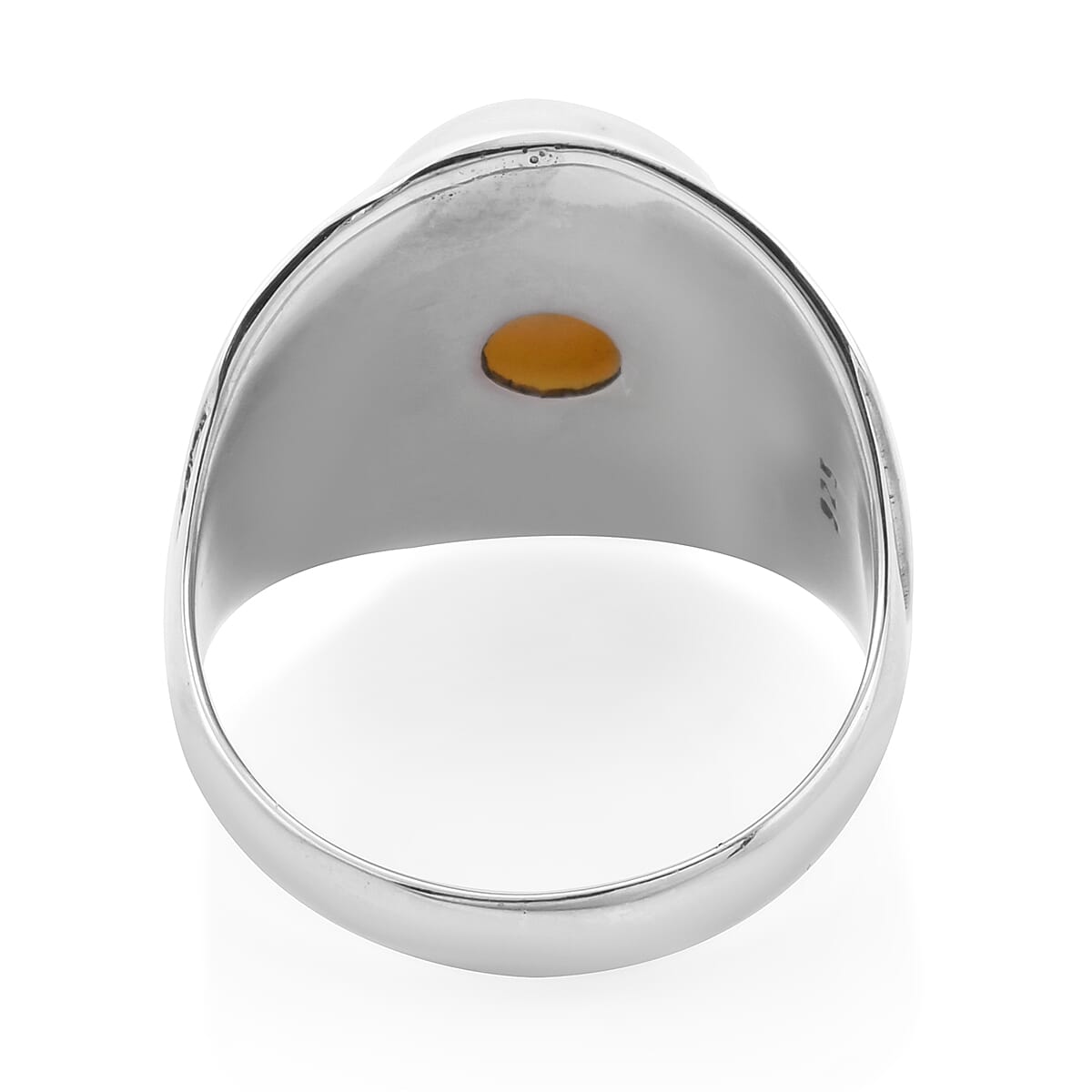 Royal Bali Collection - White Mabe Pearl Ring in Sterling Silver, Silver wt 5.79 Gms