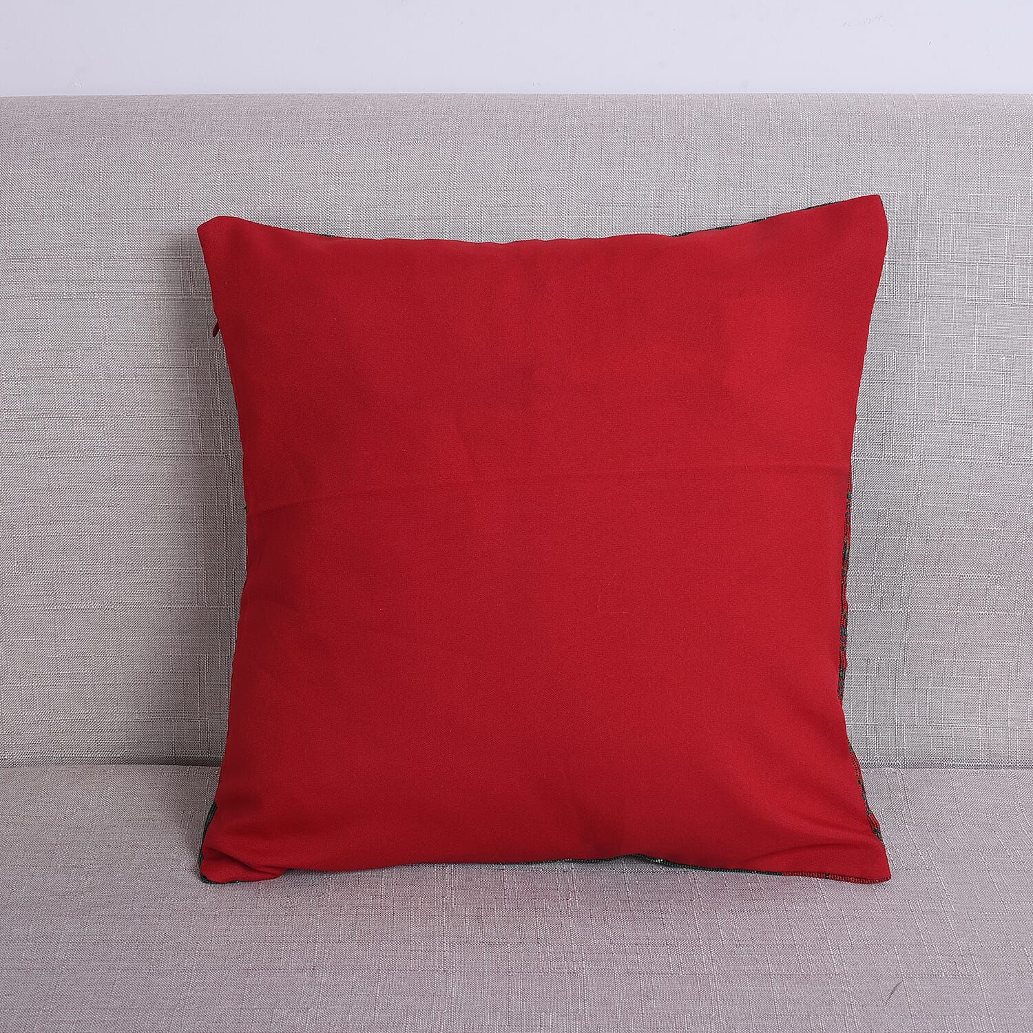 Christams Decoration- 2 Piece Set Cushion Cover (Size 45x45cm) - Santa and Pine Cone