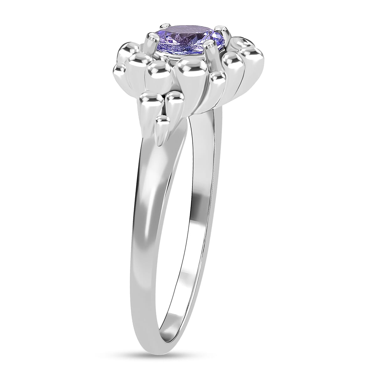 LucyQ Bubble Collection - Premium Tanzanite Ring in Rhodium Overlay Sterling Silver