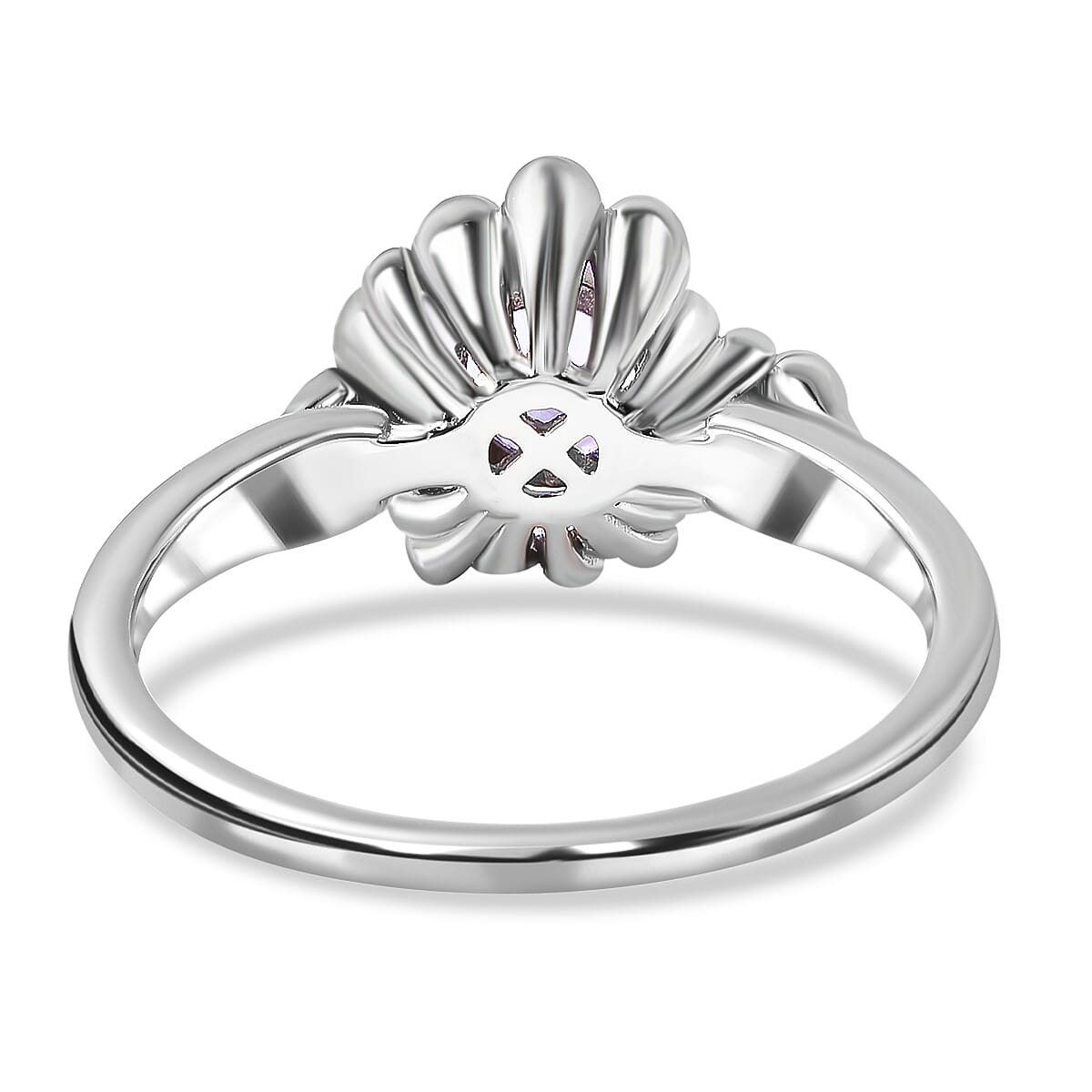 LucyQ Bubble Collection - Premium Tanzanite Ring in Rhodium Overlay Sterling Silver