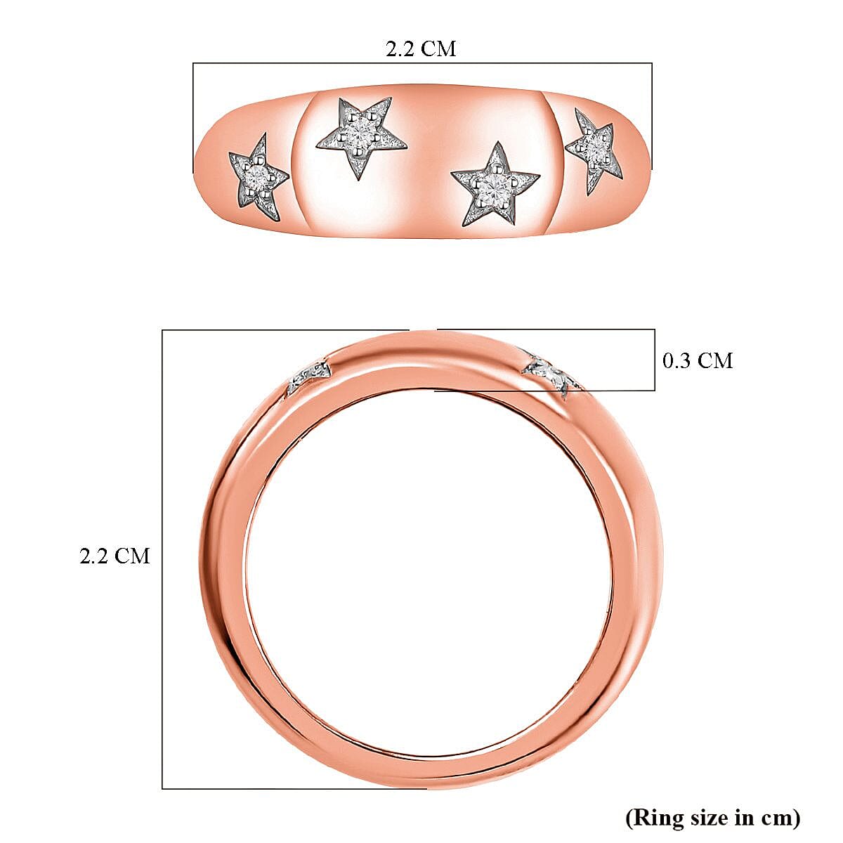 Diamond Star Ring in Sterling Silver