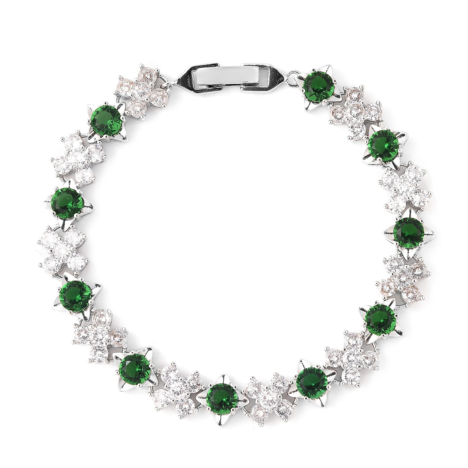 Simulated 2025 emerald bracelet