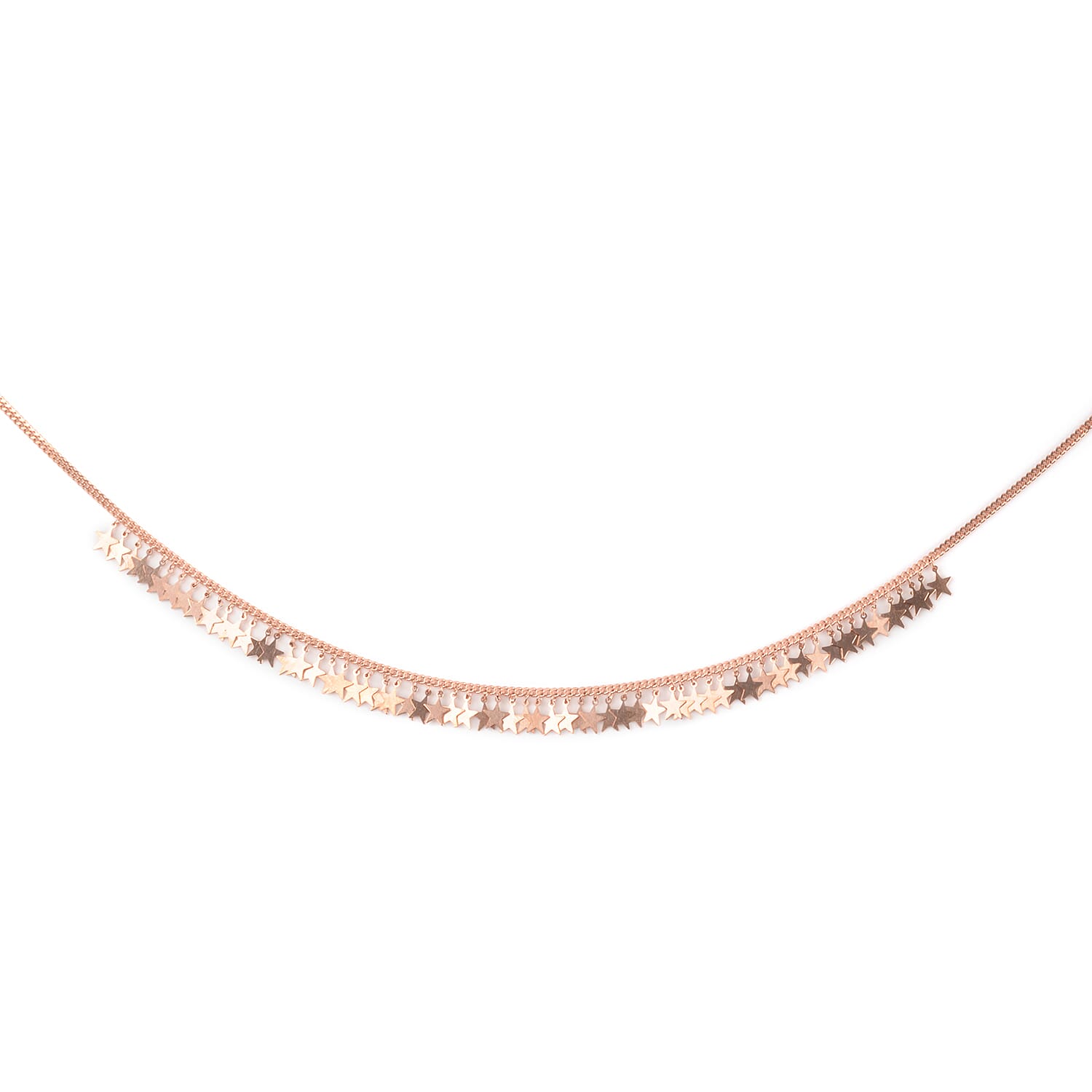 Rose Gold Overlay Sterling Silver Necklace (Size 16.5 with 2 inch Extender), Silver wt 10.16 Gms