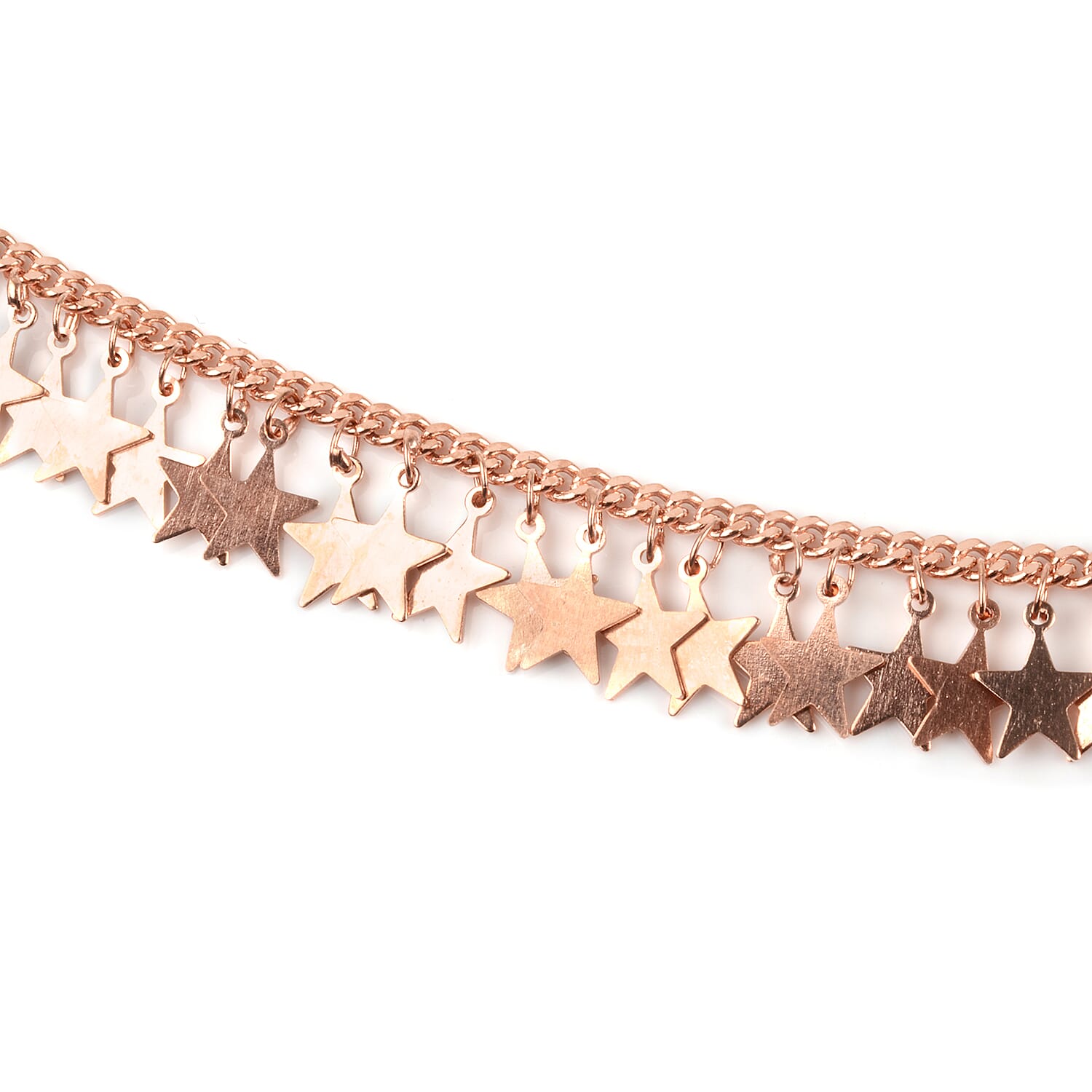 Rose Gold Overlay Sterling Silver Necklace (Size 16.5 with 2 inch Extender), Silver wt 10.16 Gms