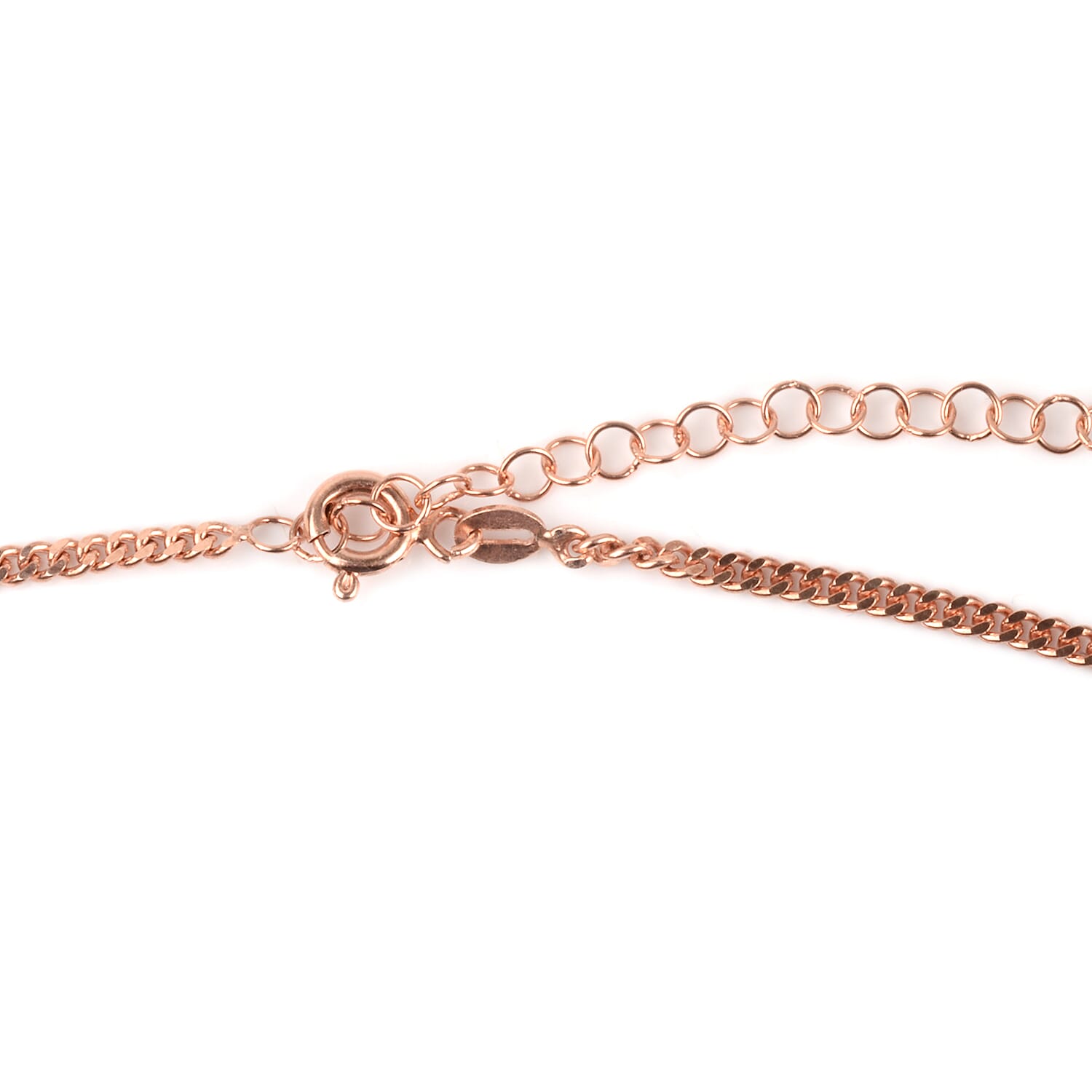 Rose Gold Overlay Sterling Silver Necklace (Size 16.5 with 2 inch Extender), Silver wt 10.16 Gms