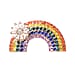 Multi Colour Austrian Crystal and Simulated Diamond Rainbow Brooch with Flower