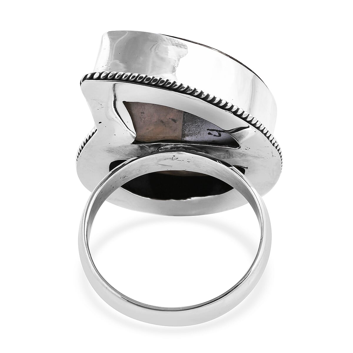 Royal Bali Collection - Ammonite Ring in Sterling Silver, Silver wt 4.90 Gms