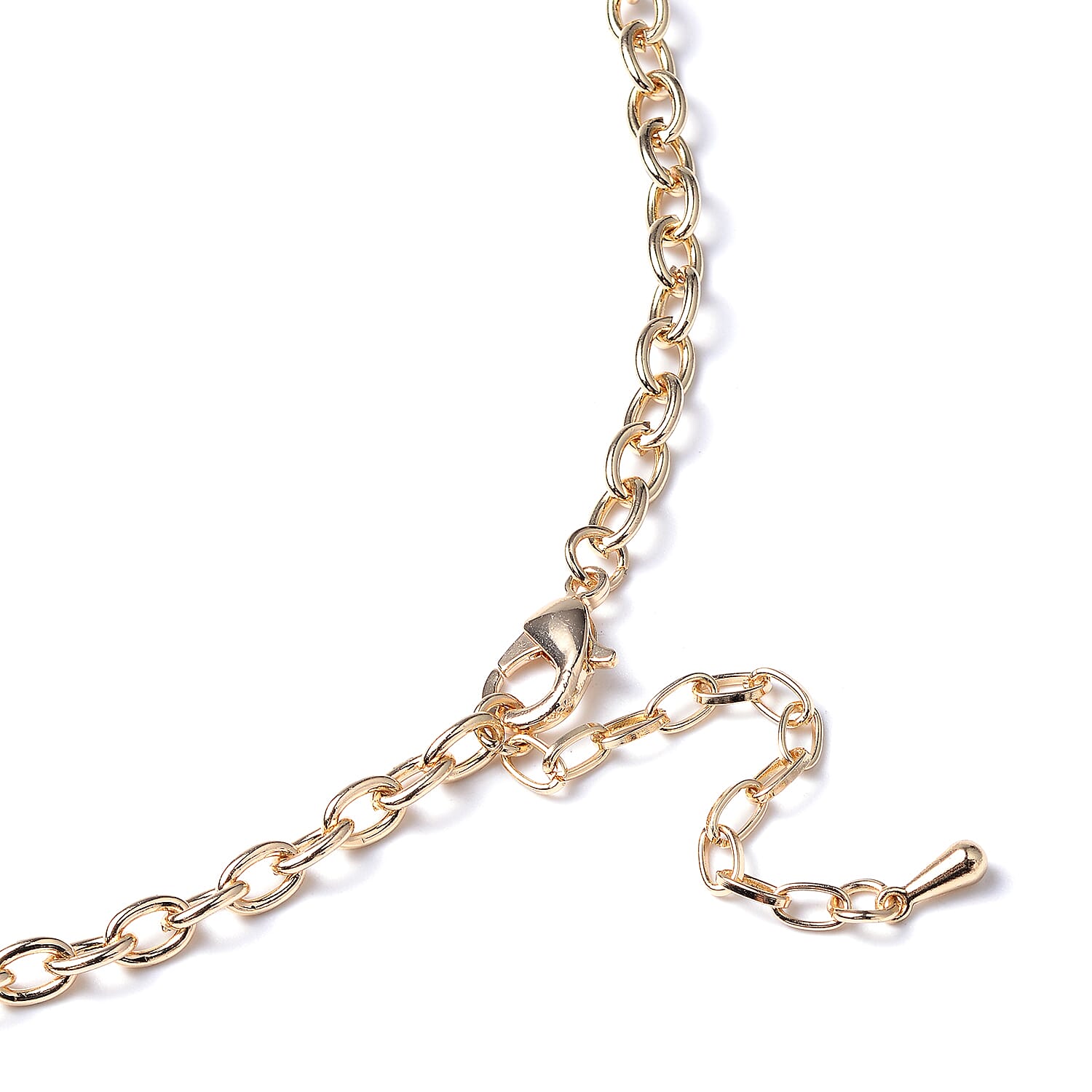 White Austrian Crystal Floral Necklace (Size 20 with 2 inch Extender) in Gold Tone