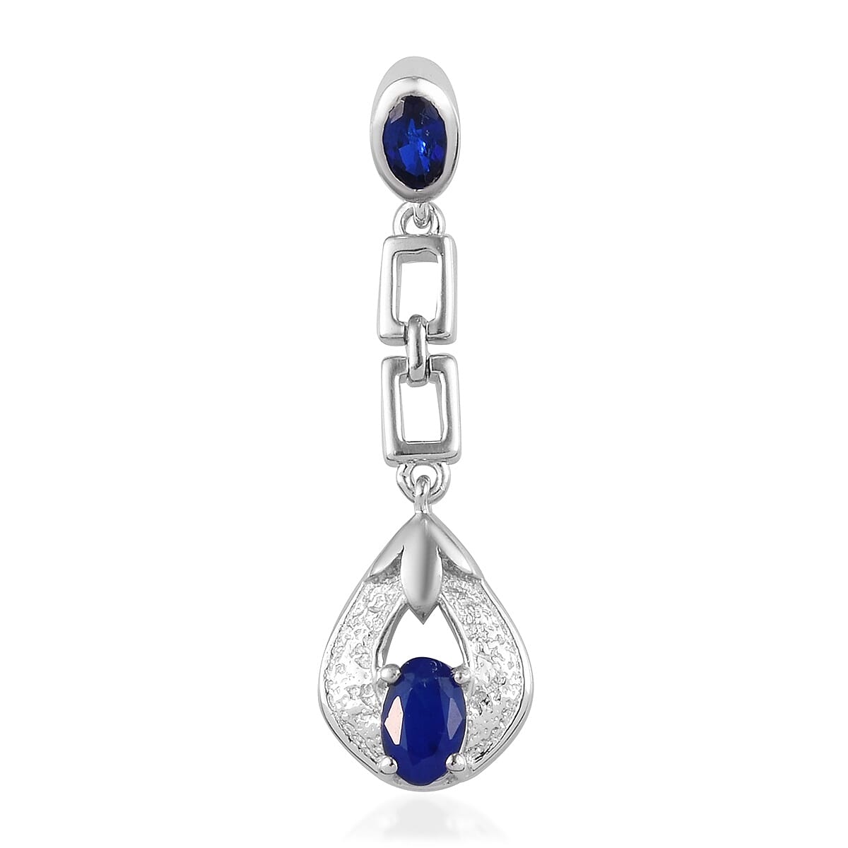 Tanzanian Blue Spinel Pendant in Platinum Overlay Sterling Silver 1.00 Ct.