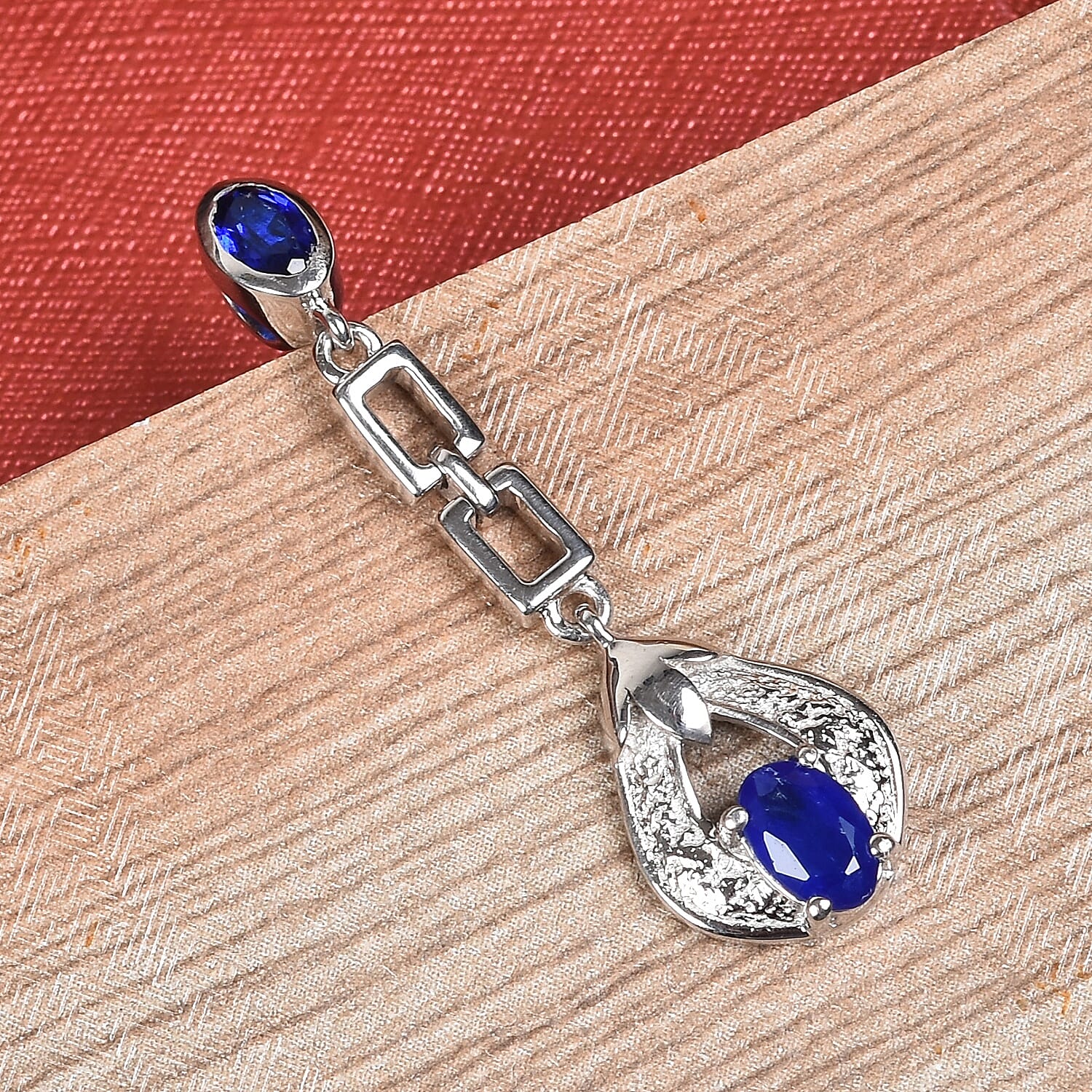 Tanzanian Blue Spinel Pendant in Platinum Overlay Sterling Silver 1.00 Ct.