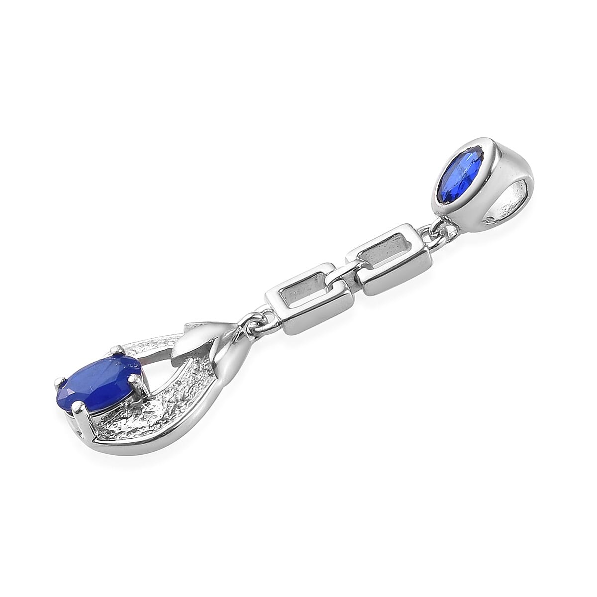 Tanzanian Blue Spinel Pendant in Platinum Overlay Sterling Silver 1.00 Ct.