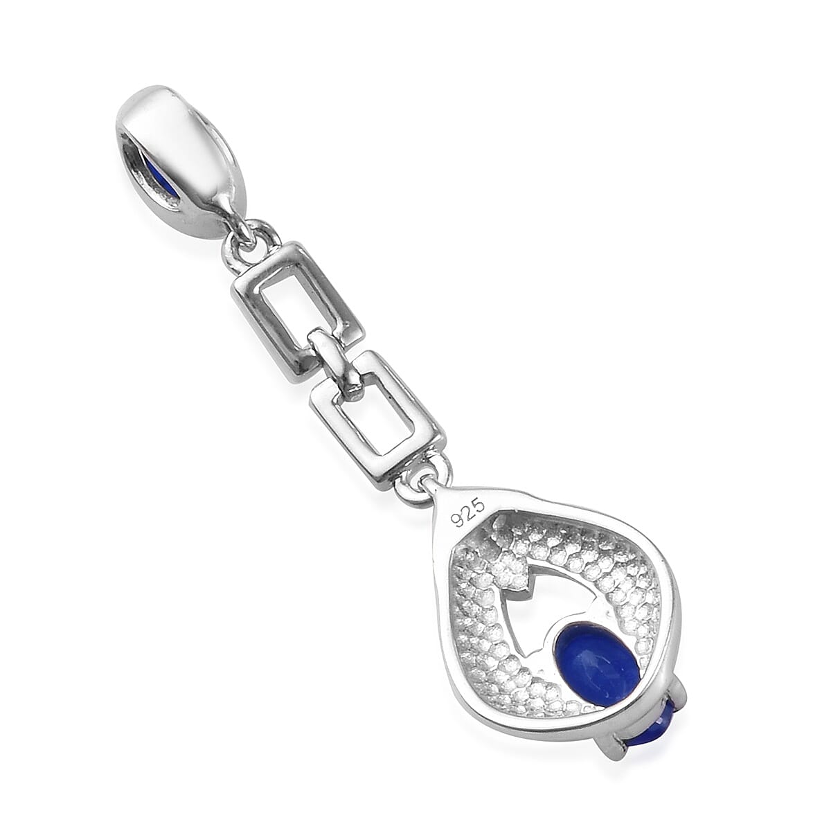 Tanzanian Blue Spinel Pendant in Platinum Overlay Sterling Silver 1.00 Ct.