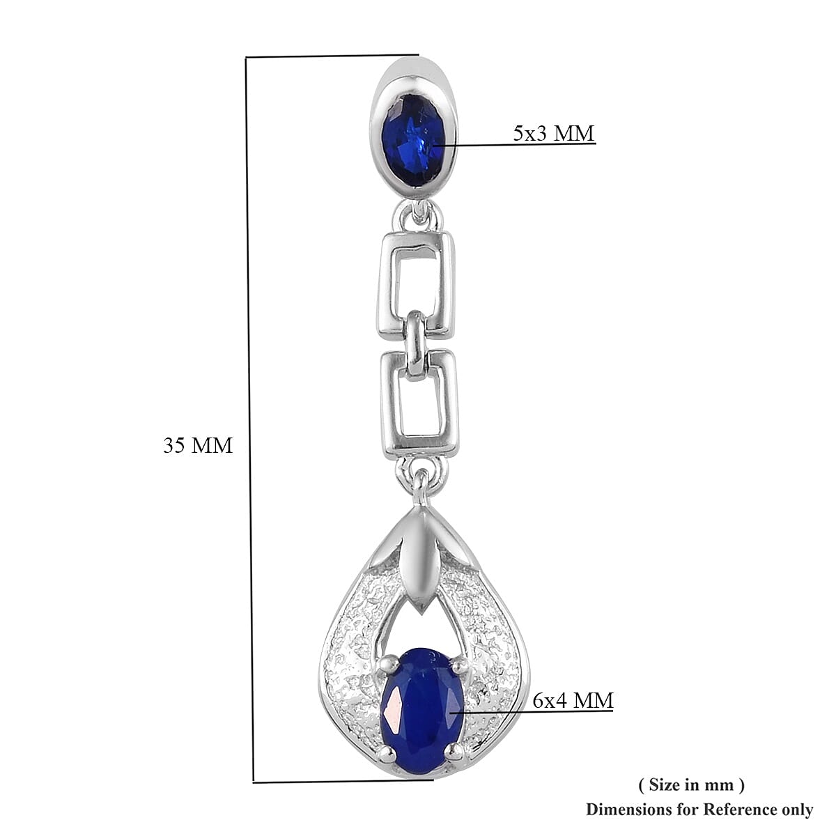 Tanzanian Blue Spinel Pendant in Platinum Overlay Sterling Silver 1.00 Ct.