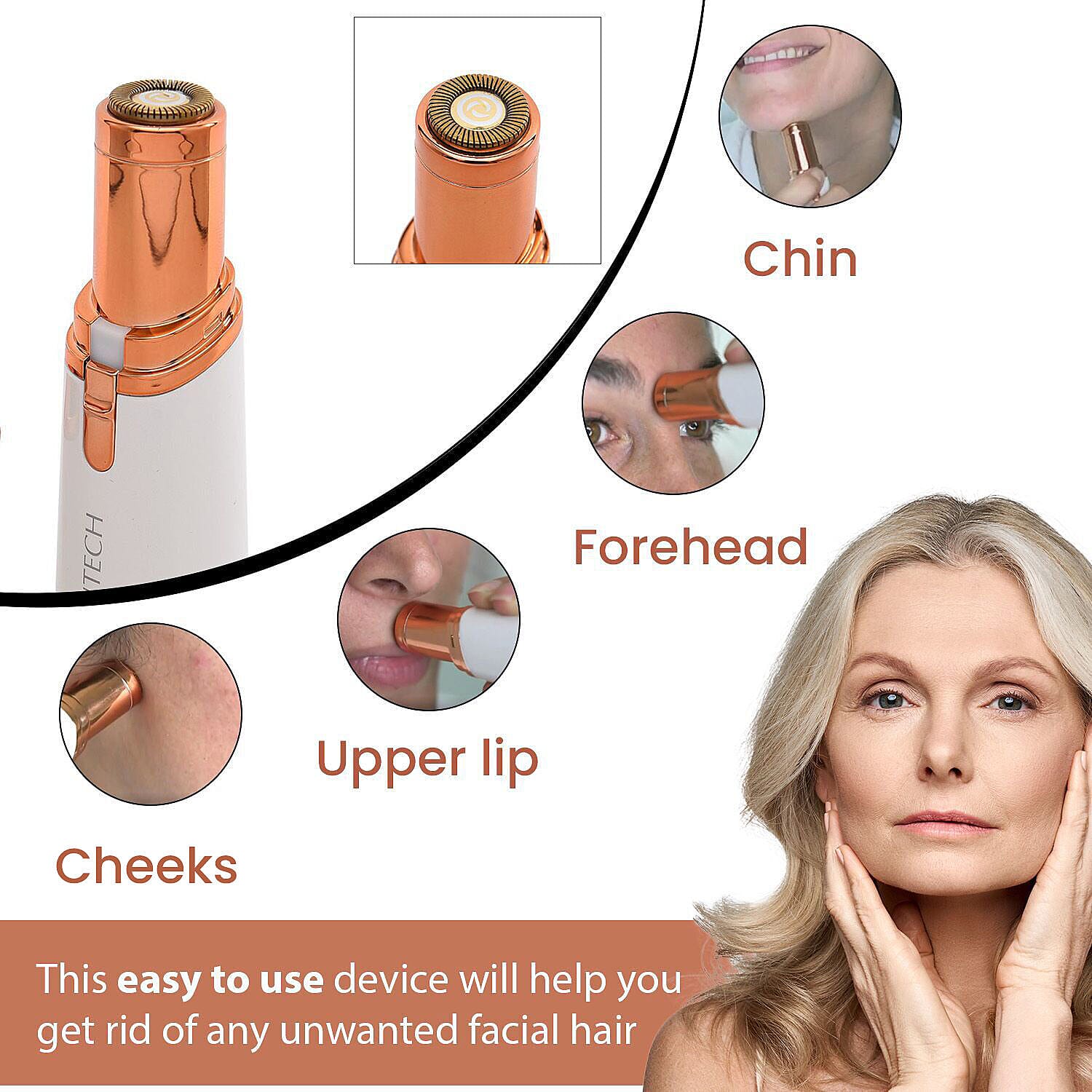 BEAUTECH- Hair Removal Device (1xAA Battery Not Included) - White