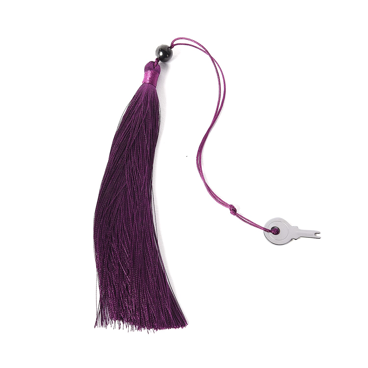 Purple  Velvet Jewellery Box with Tassel Key Lock, Removeable Tray and Inside Mirror (16.5x16.15x10cm)