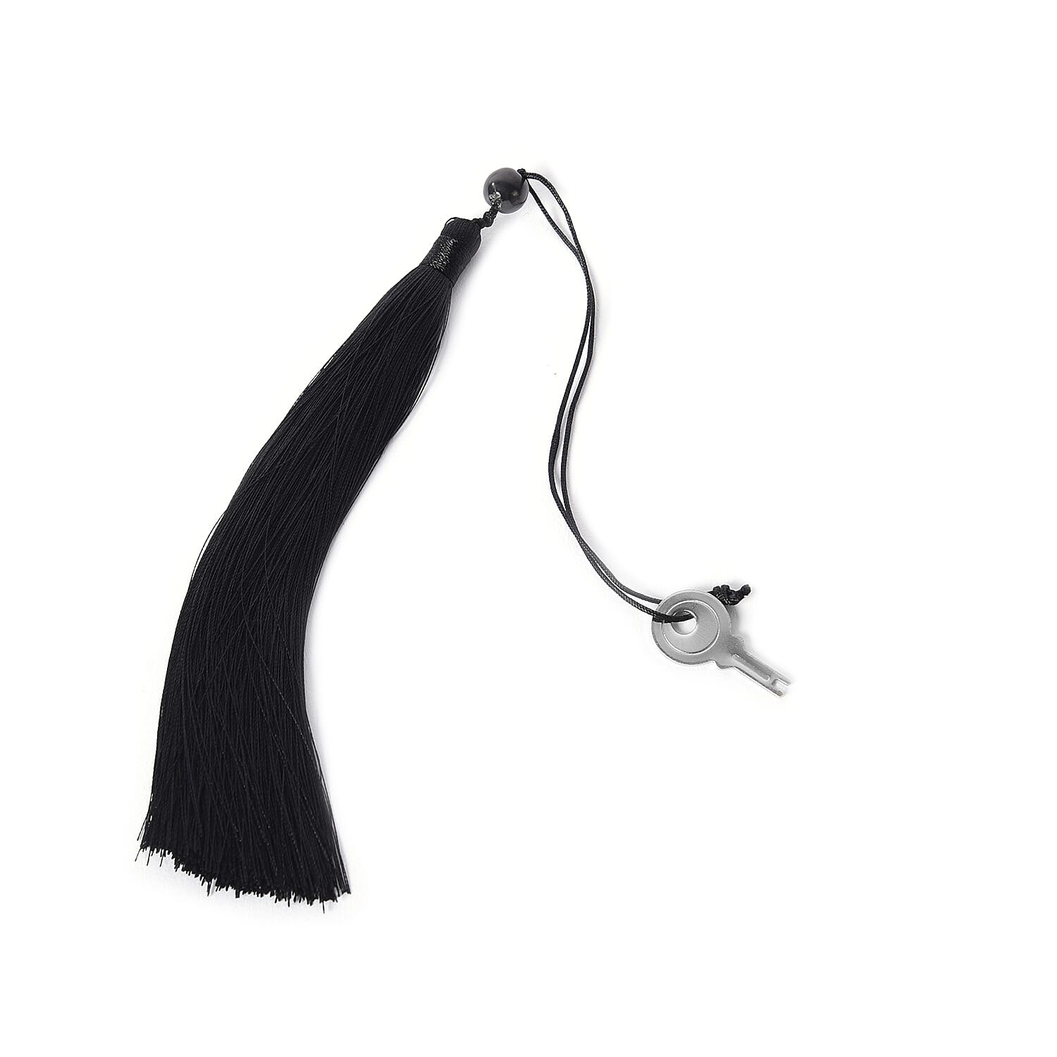 Black Velvet Jewellery Box with Tassel Key Lock, Removeable Tray and Inside Mirror (16.5x16.15x10cm)
