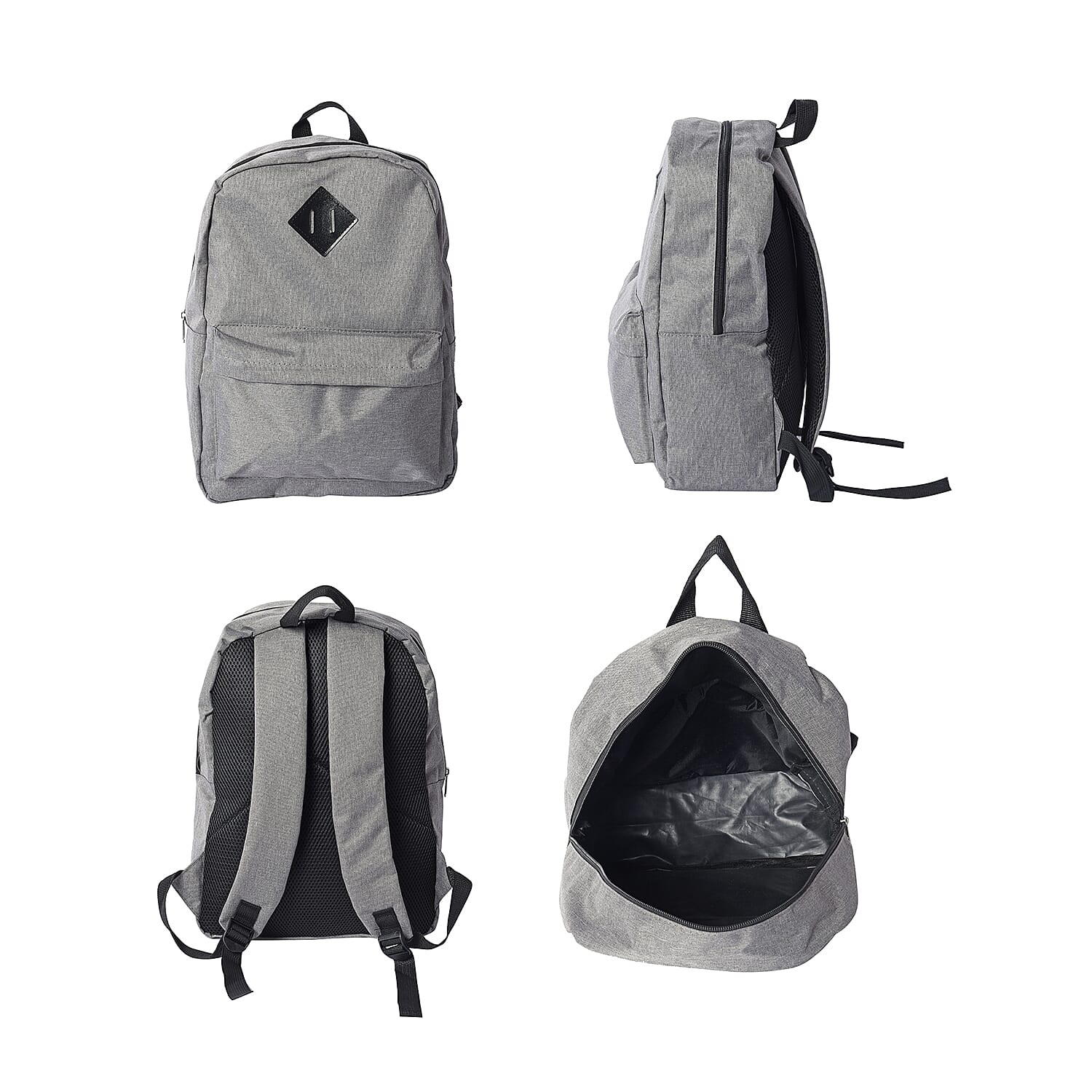 Grey Backpack with Zipper Closure (Size 30x11x40cm)