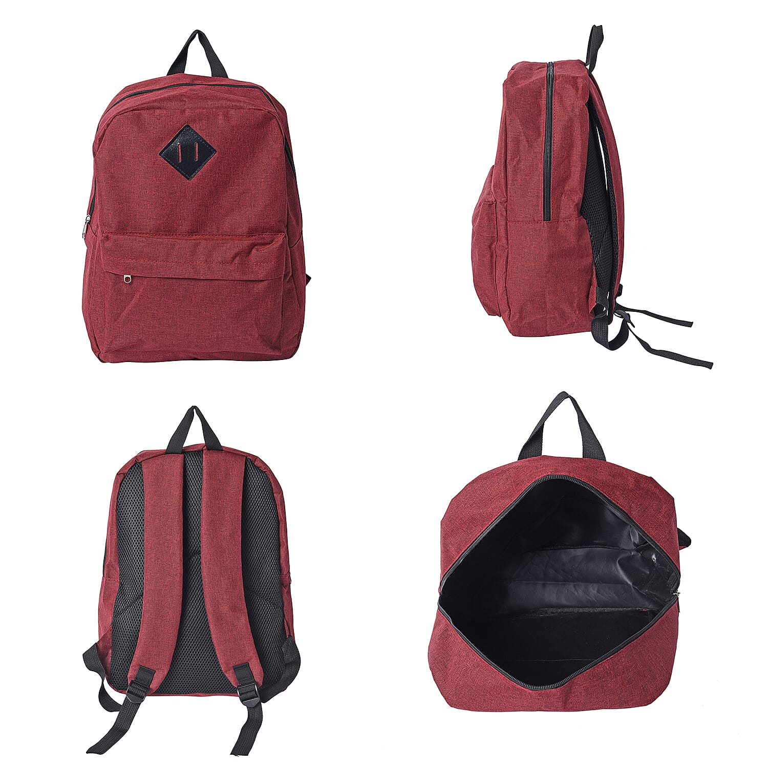 Red Backpack with Zipper Closure (Size 30x11x40cm)