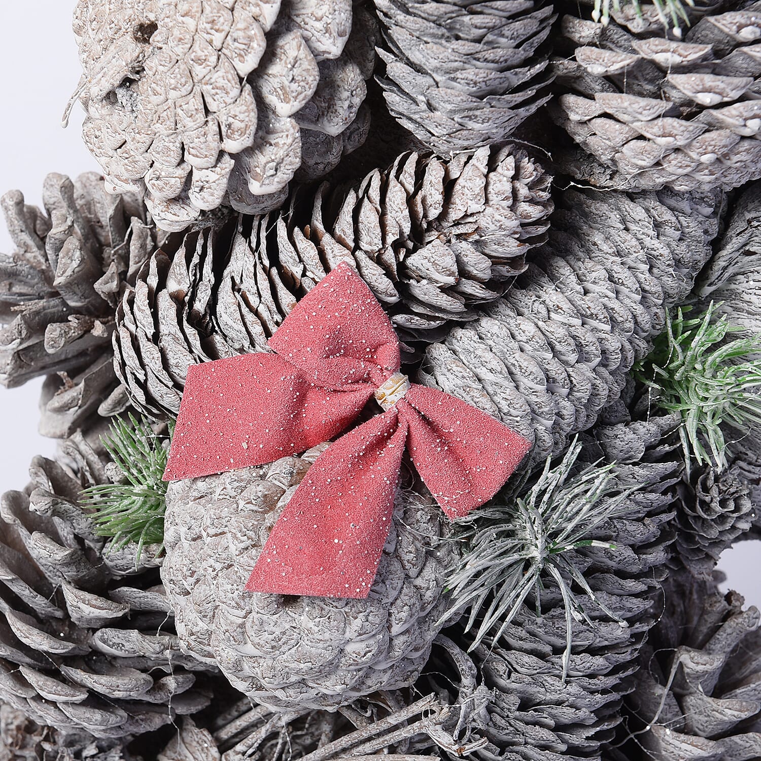 Pinecone Christmas Tree with Bowknot (Size 60x24cm)