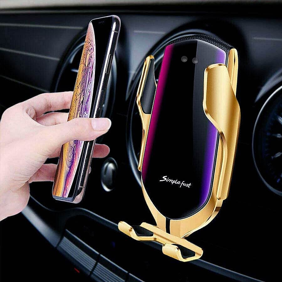 Mobile Phone Holder/Wireless Charger Compatible With All Wireless Charging Mobile Devices - Gold