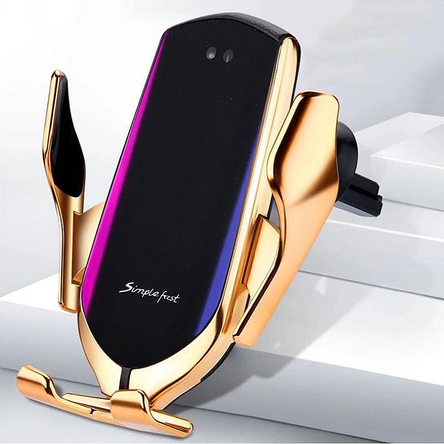 Mobile Phone Holder/Wireless Charger Compatible With All Wireless Charging Mobile Devices - Gold