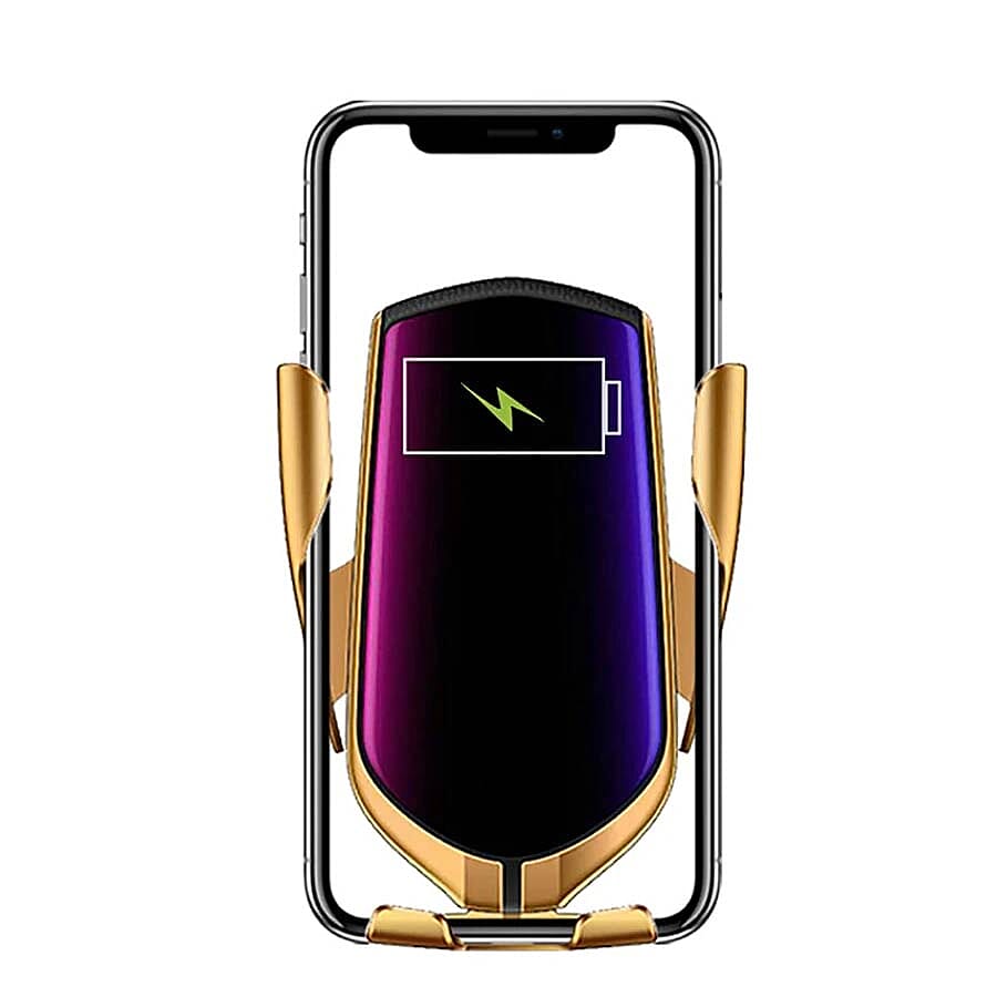 Mobile Phone Holder/Wireless Charger Compatible With All Wireless Charging Mobile Devices - Gold