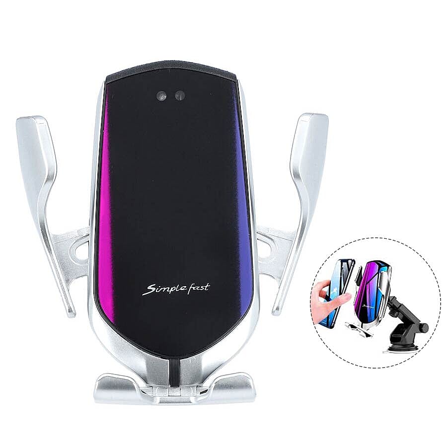 Mobile Phone Holder/Wireless Charger Compatible With All Wireless Charging Mobile Devices - Silver