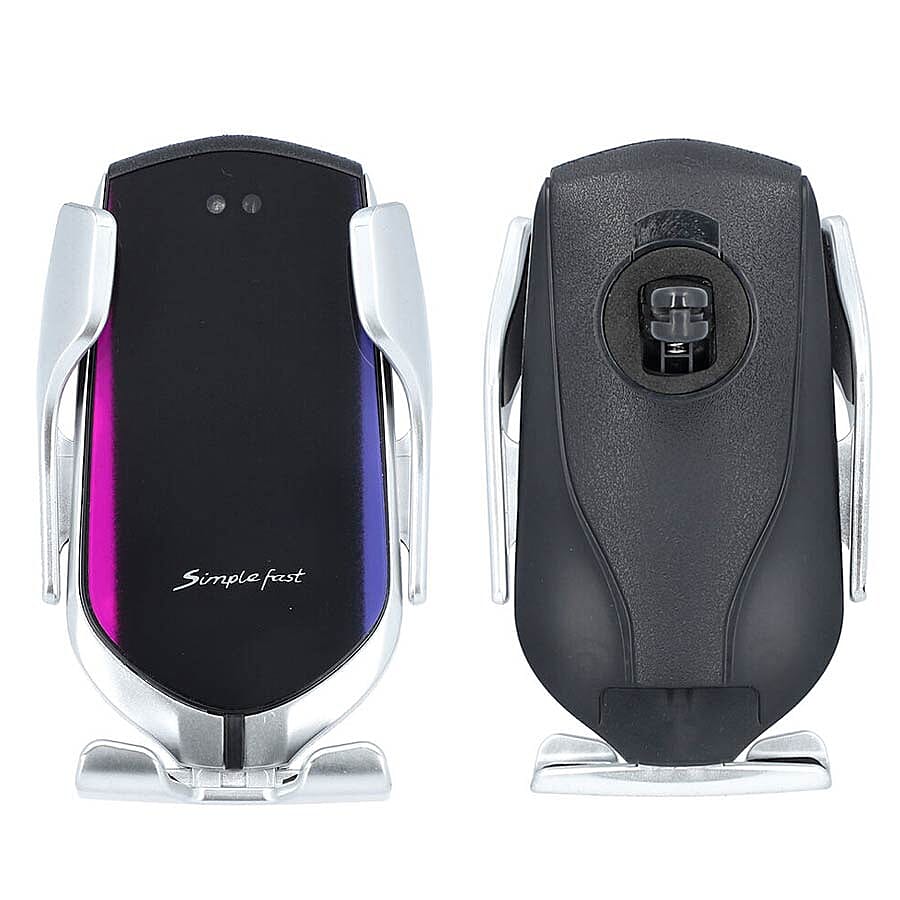 Mobile Phone Holder/Wireless Charger Compatible With All Wireless Charging Mobile Devices - Silver