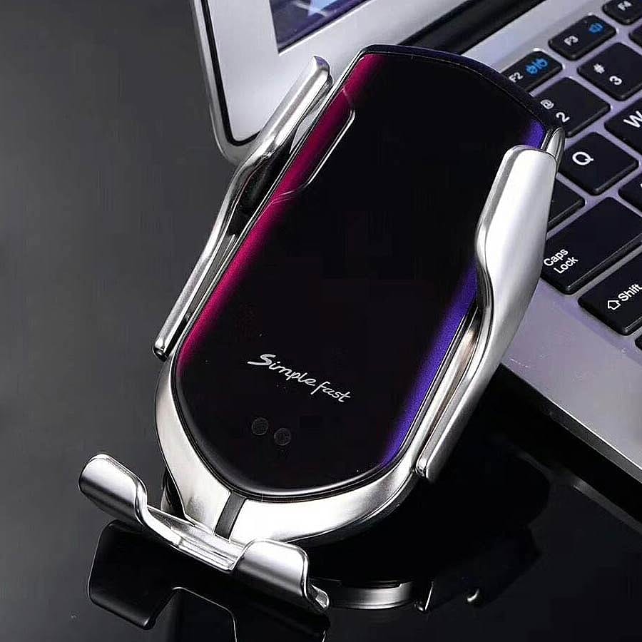 Mobile Phone Holder/Wireless Charger Compatible With All Wireless Charging Mobile Devices - Silver