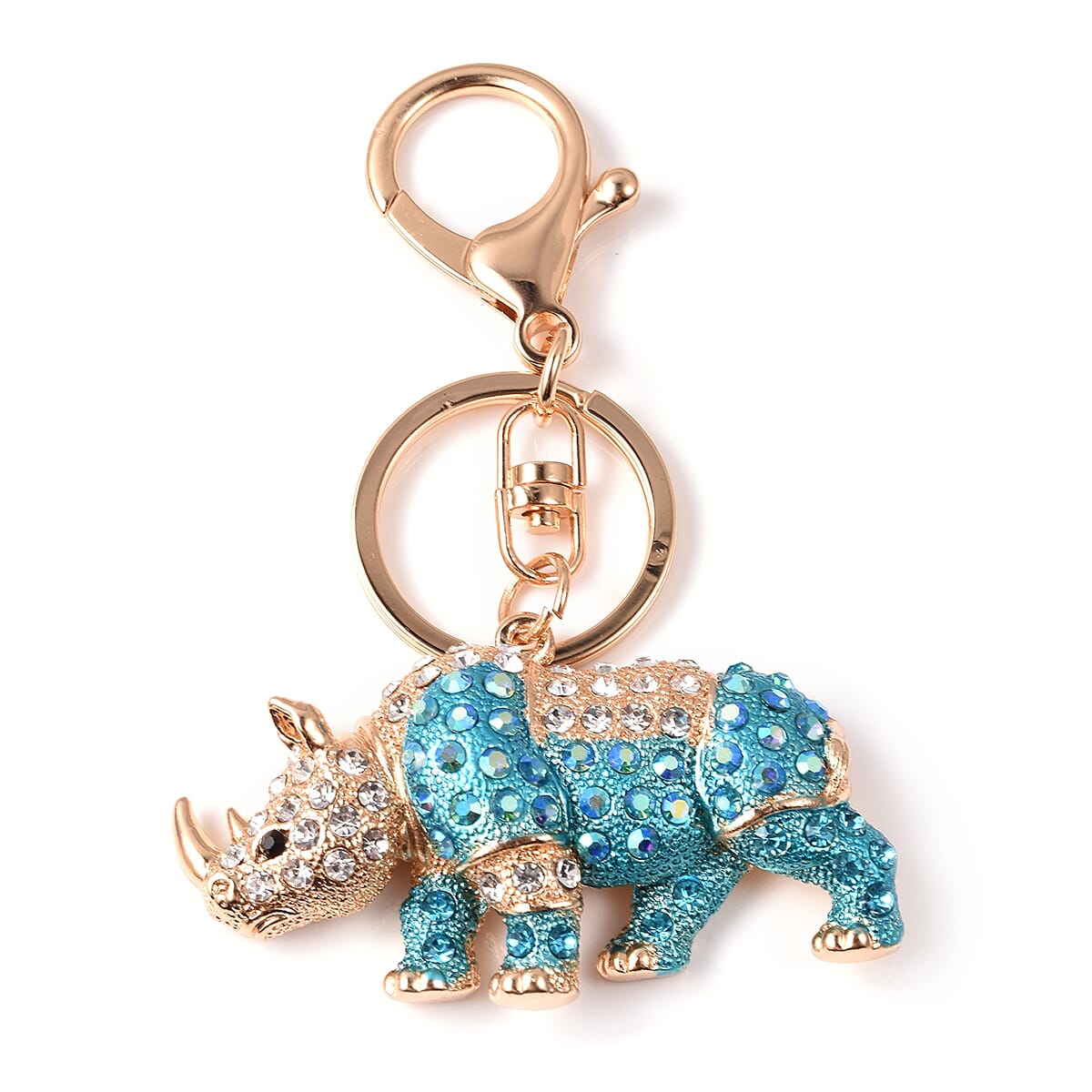 Set of 3 - White, Black and Multi Colour Austrian Crystal Koala, Horse and Hippo Enamelled Keychain