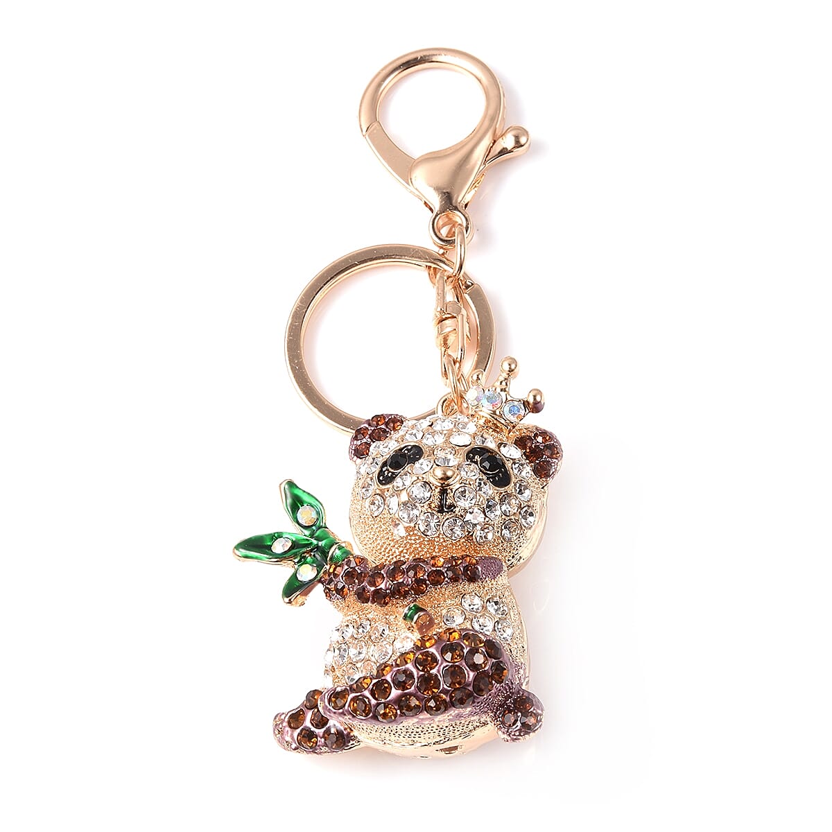 Set of 3 - White, Black and Multi Colour Austrian Crystal Koala, Horse and Hippo Enamelled Keychain