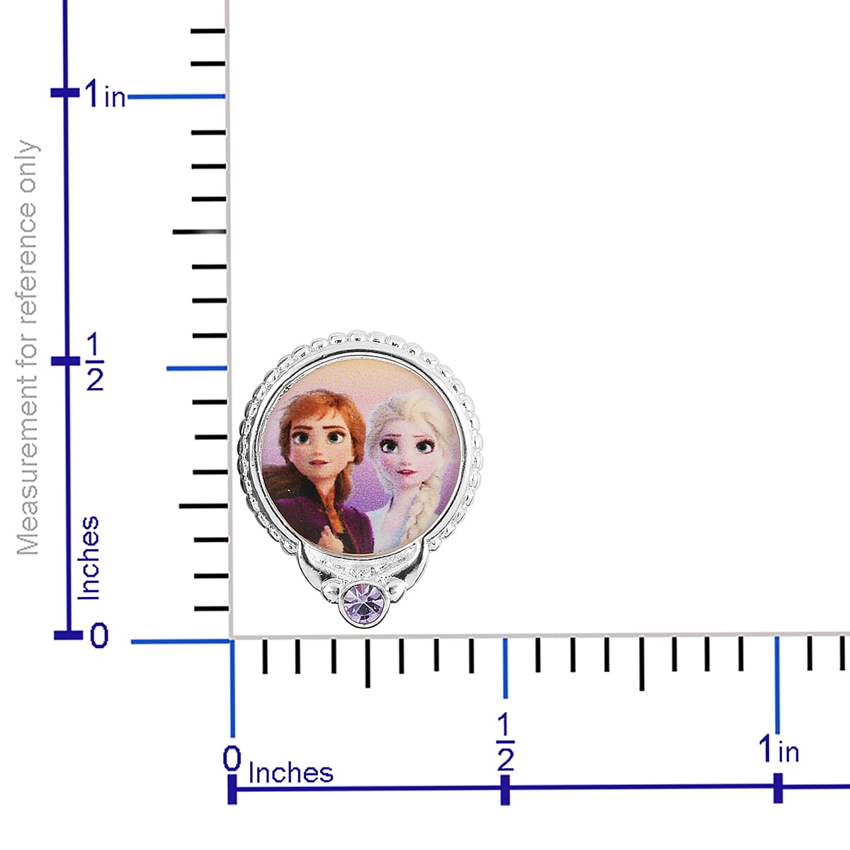 Set of 2 Disney Frozen Purlple Austrian Crystal Anna & Elsa Earrings in Silvertone