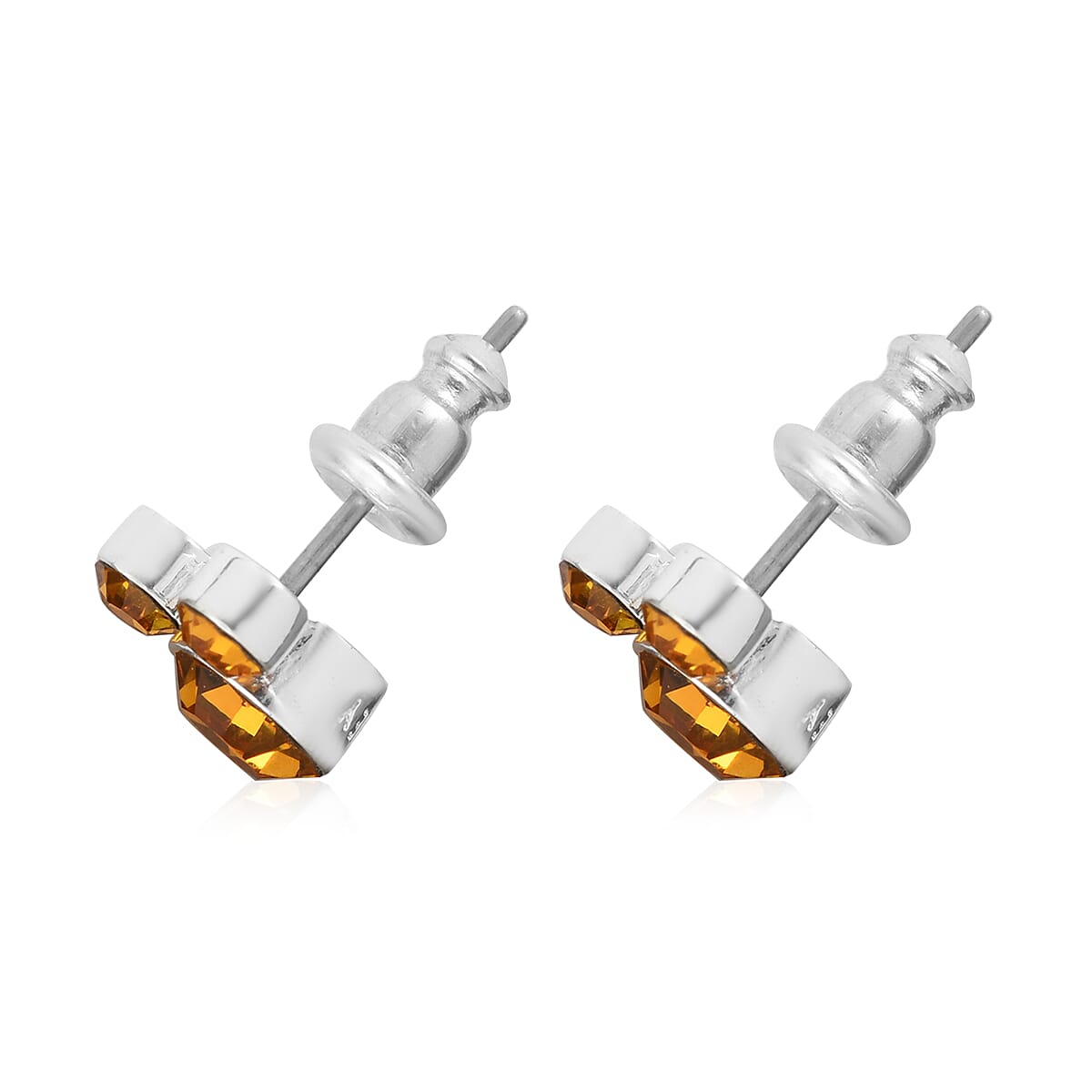 Disney Mickey Mouse Gold Austrian Crystal Stud Earrings in Silvertone