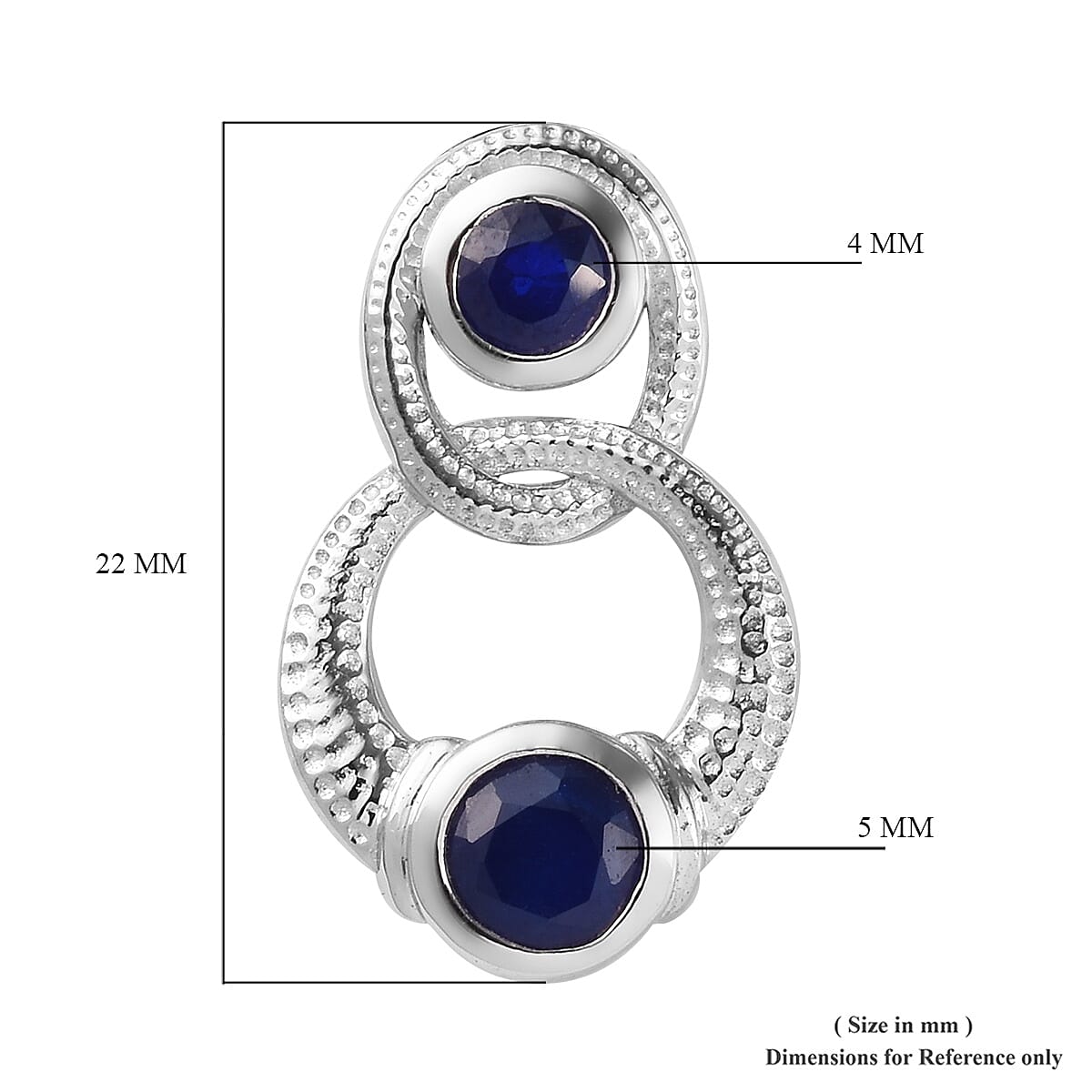 Tanzanian Blue Spinel Earrings (with Push Back) Platinum Overlay Sterling Silver 1.75 Ct.