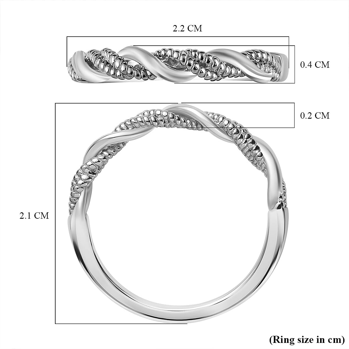 Twist Band Ring in Sterling Silver