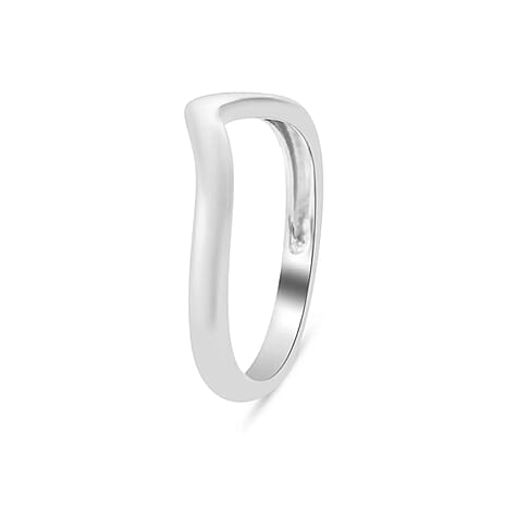 Platinum Overlay Sterling Silver Wishbone Ring