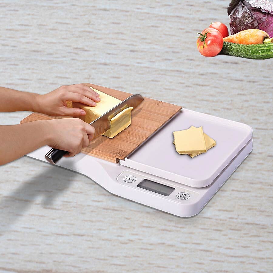 Electronic Cutting Board with Scale (Size 30x20x3 cm) - 2AAA Battery Not Included