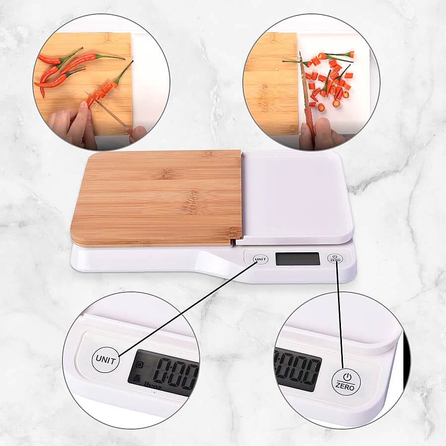 Electronic Cutting Board with Scale (Size 30x20x3 cm) - 2AAA Battery Not Included