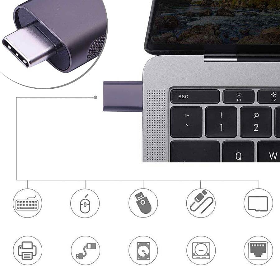 Set of 2 Type-C USB Adapter in Grey