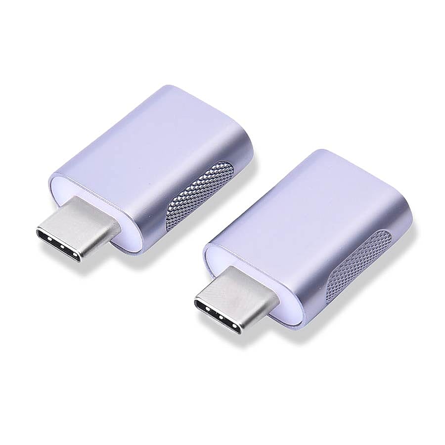 Set of 2 Type-C USB Adapter in Silver Colour
