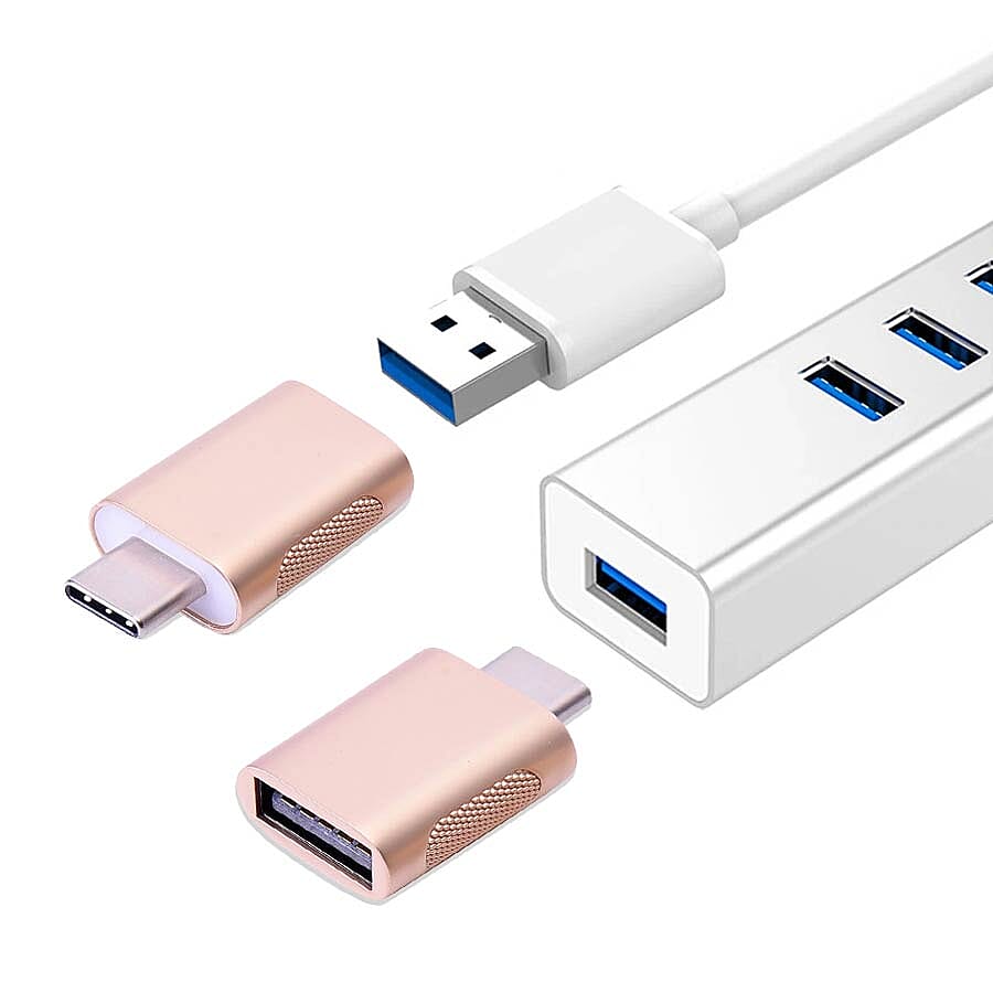 Set of 2 Type-C USB Adapter in Gold Colour