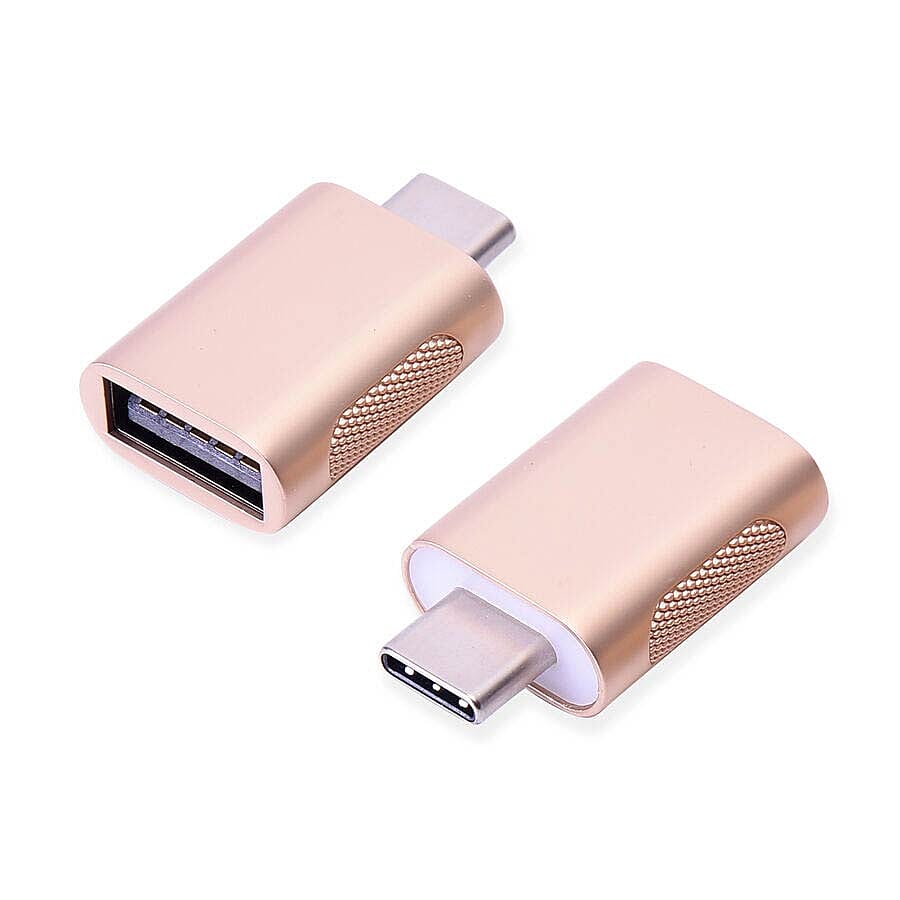 Set of 2 Type-C USB Adapter in Gold Colour