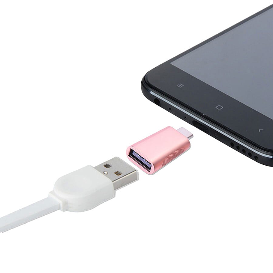 Set of 2 Type-C USB Adapter in Rose Gold Colour
