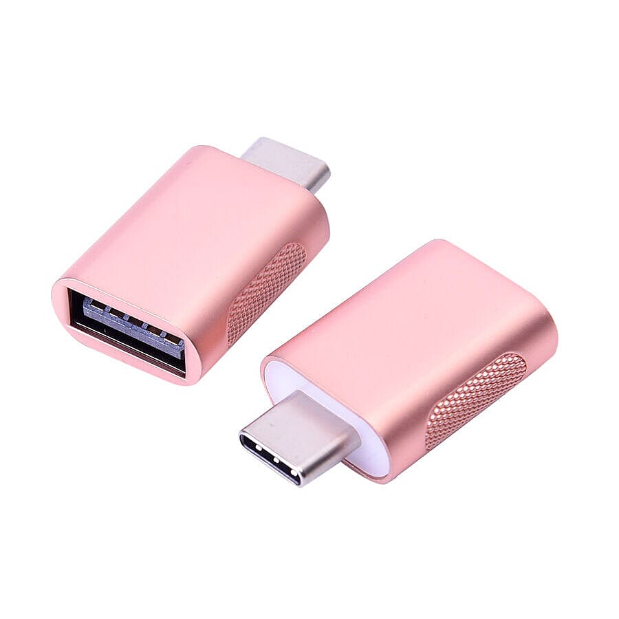 Set of 2 Type-C USB Adapter in Rose Gold Colour