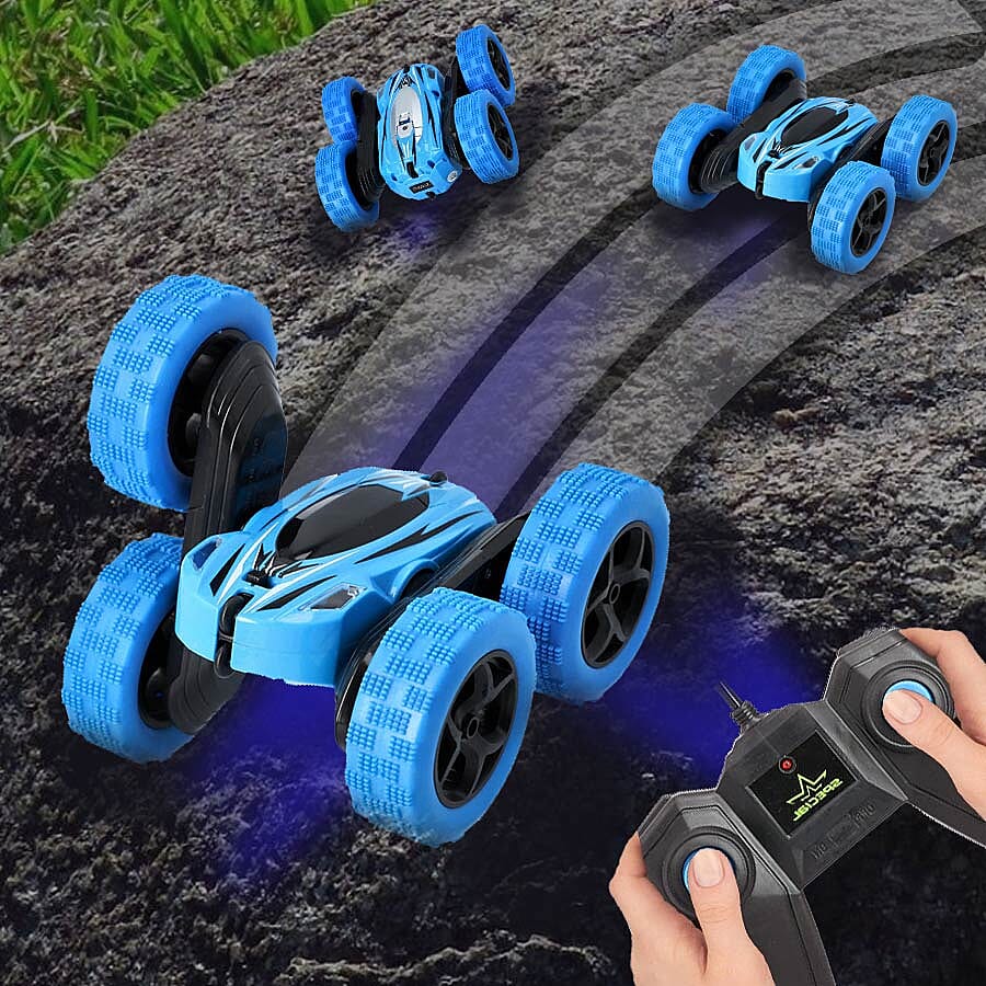 360 Rotating Stunt Toy Car with Controller - Blue