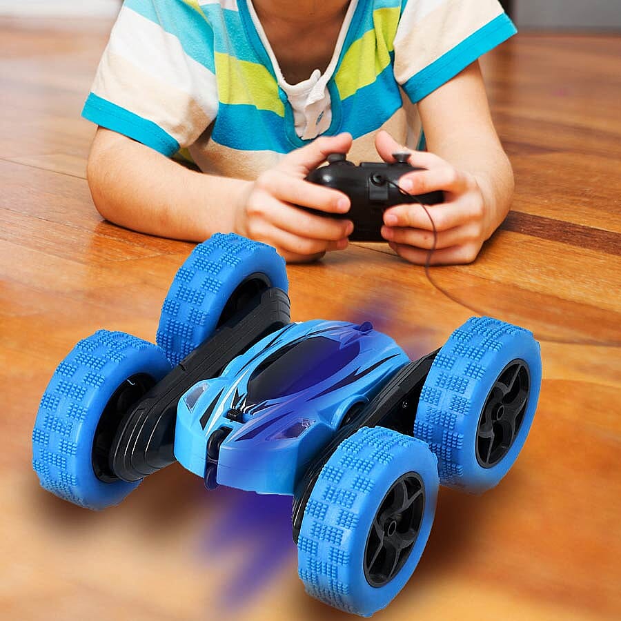 360 Rotating Stunt Toy Car with Controller - Blue
