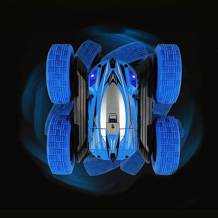 360 Rotating Stunt Toy Car with Controller - Blue